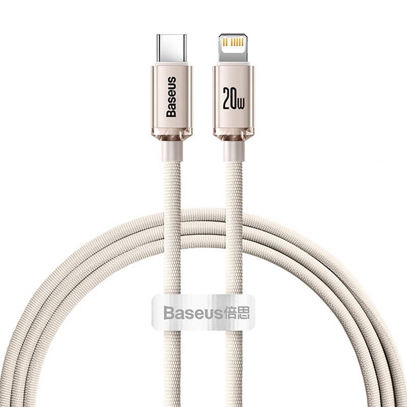 Baseus Crystal Shine USB-C to iP cable, 20W, 1.2m (pink)