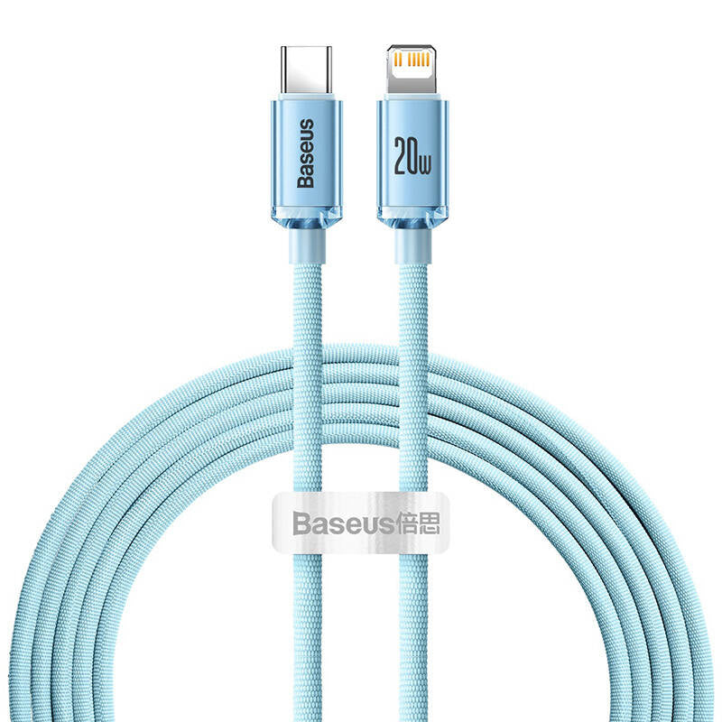 Baseus Crystal Shine USB-C to iP cable, 20W, 2m (blue)