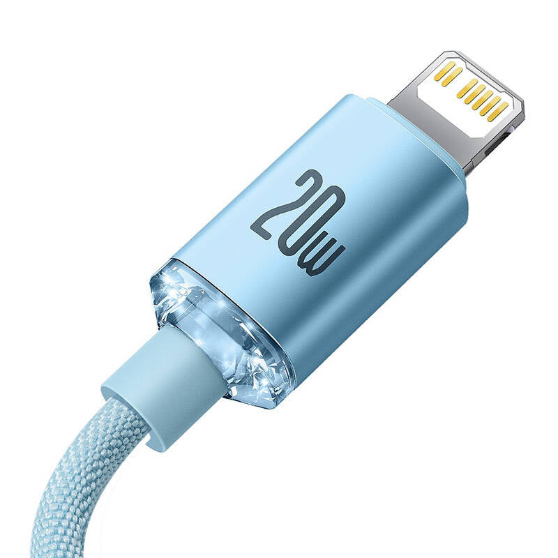 Baseus Crystal Shine USB-C to iP cable, 20W, 2m (blue)