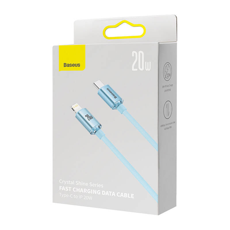 Baseus Crystal Shine USB-C to iP cable, 20W, 2m (blue)