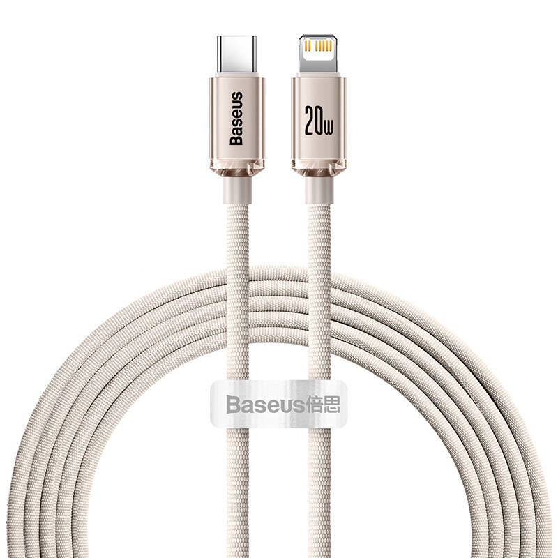 Baseus Crystal Shine USB-C to iP cable, 20W, 2m (pink)