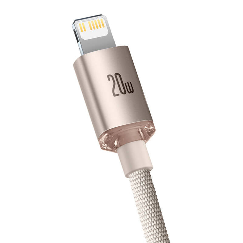 Baseus Crystal Shine USB-C to iP cable, 20W, 2m (pink)