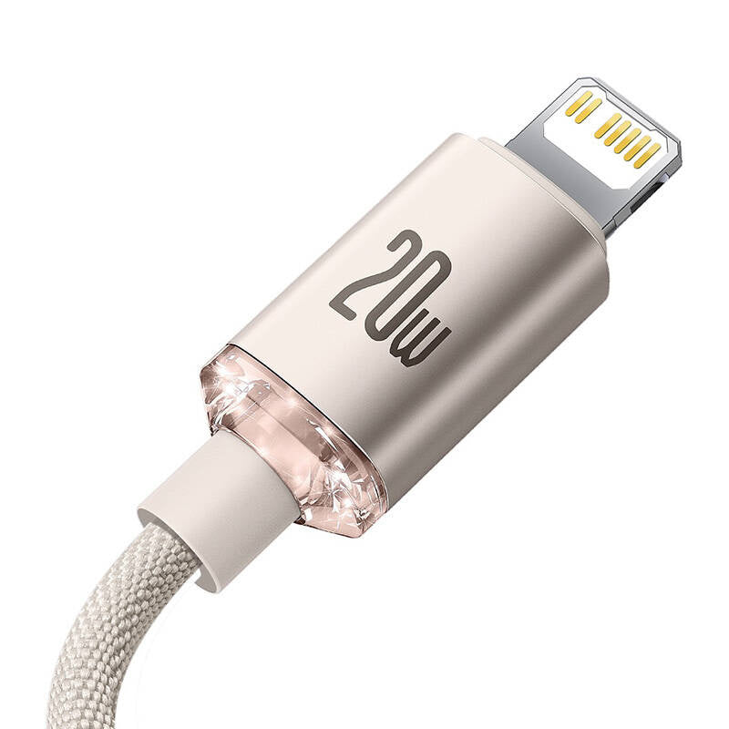 Baseus Crystal Shine USB-C to iP cable, 20W, 2m (pink)