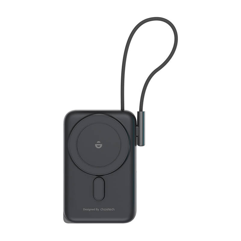 Magnetic Powerbank Choetech B735 10000mAh 20W PD + USB-C cable (black)