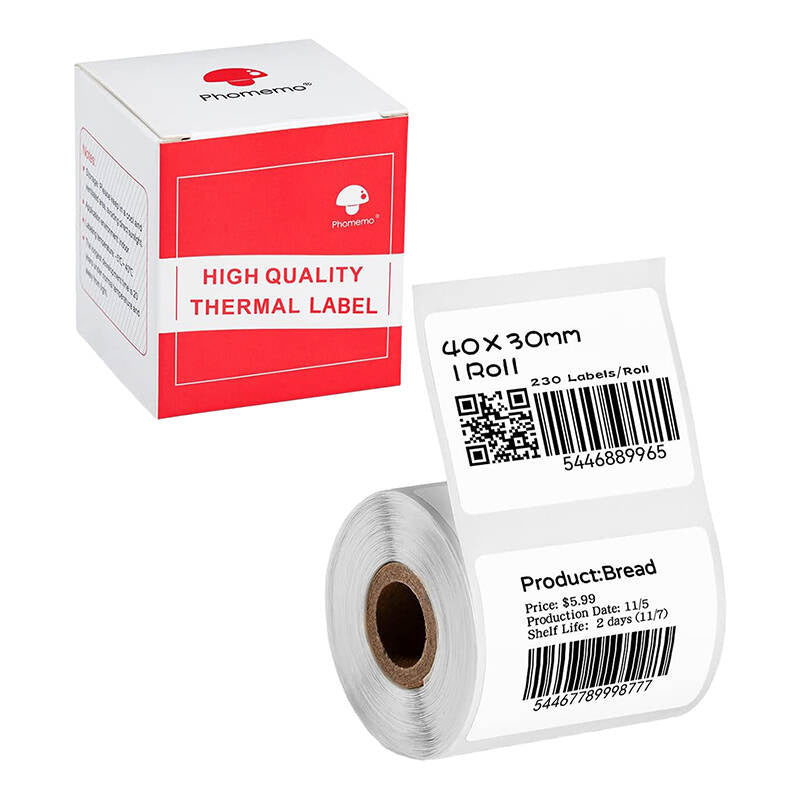 Label sticker Phomemo 30x40mm, 230pcs. (white)
