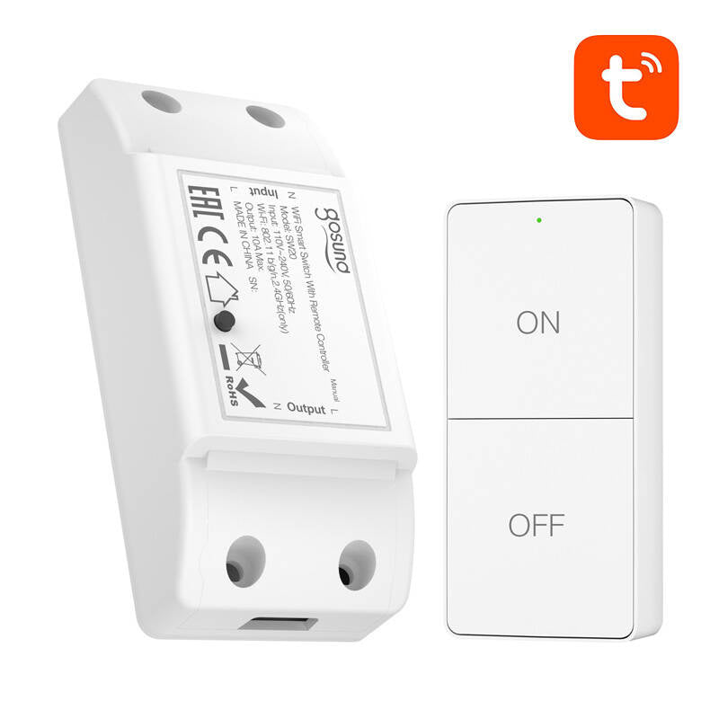 Smart WiFi switch 10A Gosund SW20 + Remote, Tuya
