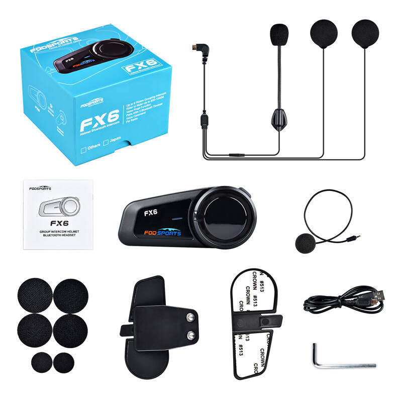 Headset intercom Fodsports FX6 (black)