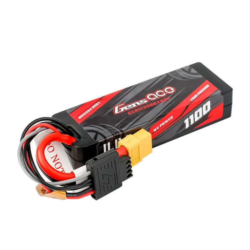 Gens ace G-Tech 1100mAh 11.1V 3S1P 60C GRP-76 Hardcase Lipo Battery Pack with XT60 Plug