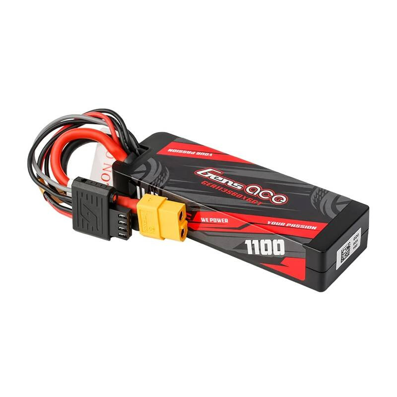 Gens ace G-Tech 1100mAh 11.1V 3S1P 60C GRP-76 Hardcase Lipo Battery Pack with XT60 Plug