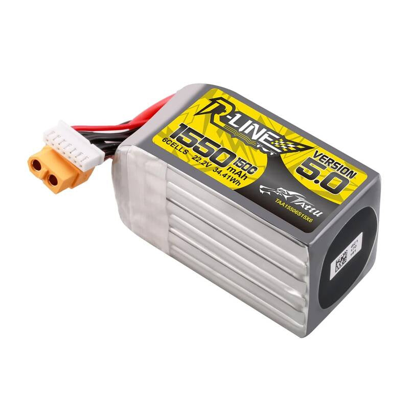 Tattu R-Line Version 5.0 1550mAh 22.2V 150C 6S Lipo Battery Pack with XT60 Plug