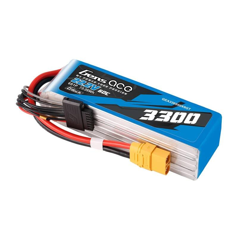 Gens Ace G-Tech 3300mAh 22.2V 60C 6S1P XT90 Lipo Battery Pack