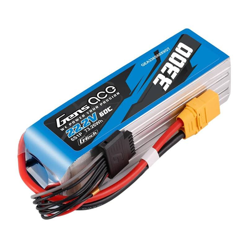 Gens Ace G-Tech 3300mAh 22.2V 60C 6S1P XT90 Lipo Battery Pack