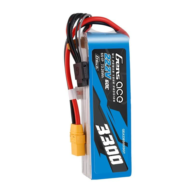 Gens Ace G-Tech 3300mAh 22.2V 60C 6S1P XT90 Lipo Battery Pack