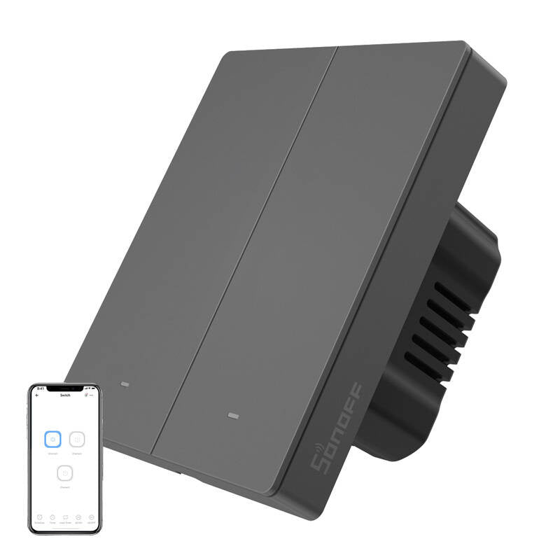 Smart WiFi wall switch SONOFF M5-2C-80 graphite