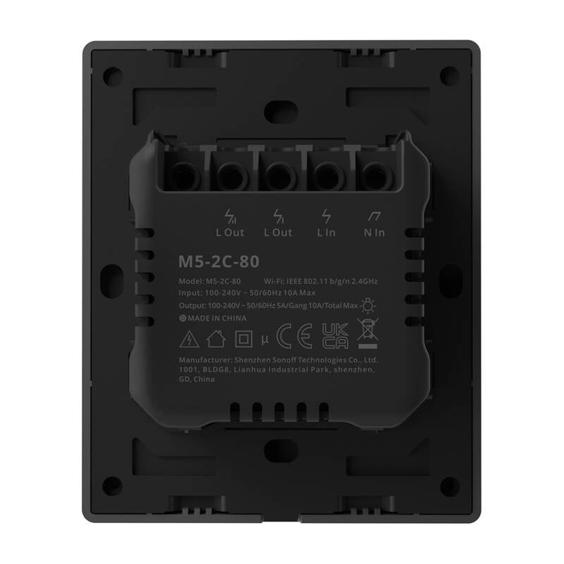 Smart WiFi wall switch SONOFF M5-2C-80 graphite