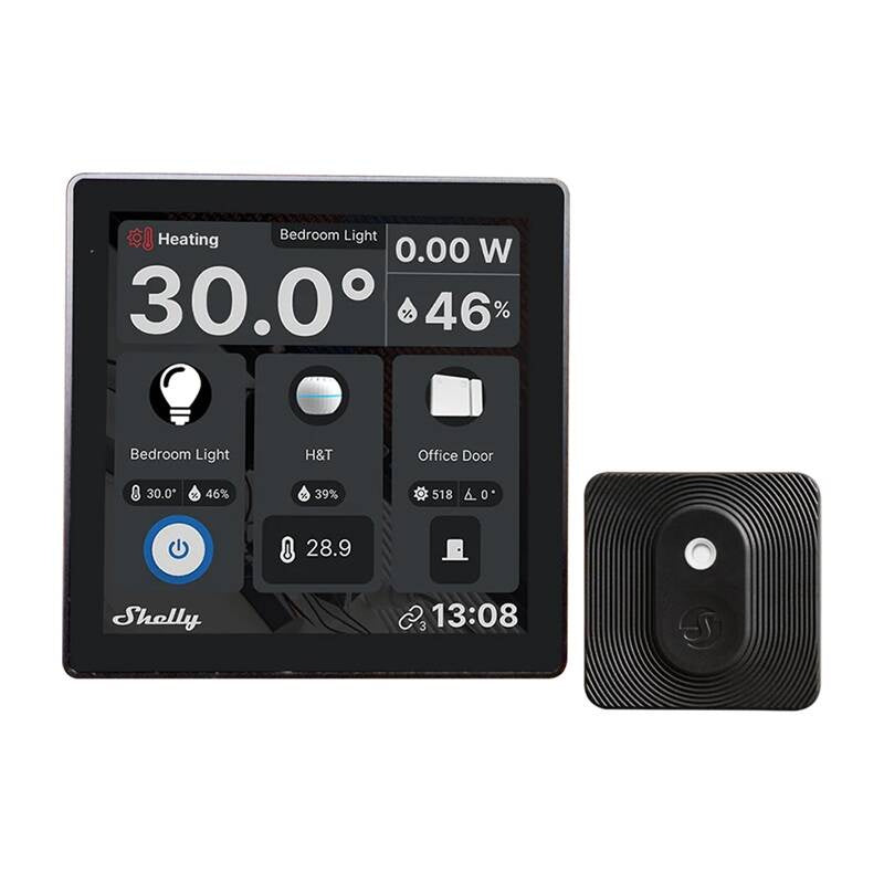 Set Shelly Wall Display Control Panel (black) + BLU H&T Ivory