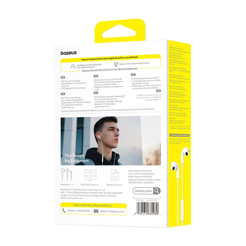 Wired Earphones Encok HZ19 Moon White