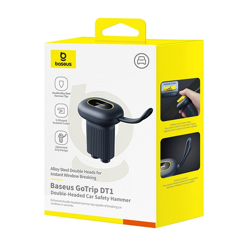 Car Safety Hammer Black Baseus GoTrip DT1 Double-Headed