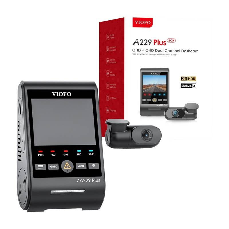 VIOFO A229 Plus 2CH Dashcam 2K + 2K WiFi, GPS