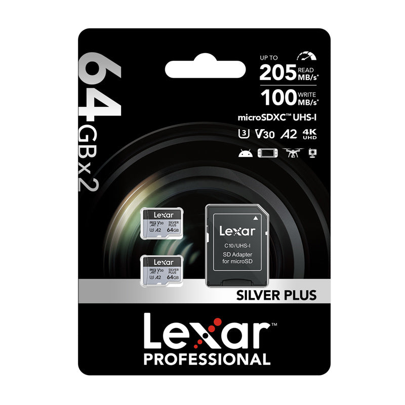 Memory card Lexar High-Performance Silver Plus microSDXC 64GB + adapter