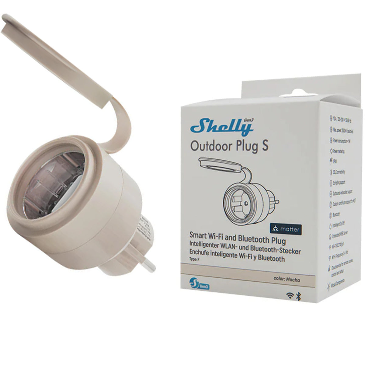 Shelly Outdoor Plug S Gen3 IP44 12A
