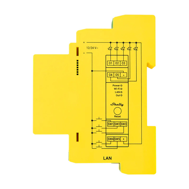 5-Channel DIN Rail Lighting Controller Shelly Pro RGBWW WiFi