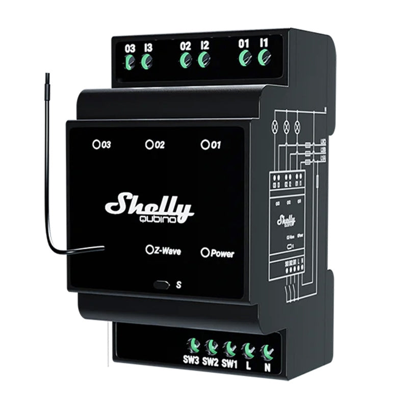 3-channel Relay DIN Rail Shelly Qubino Wave Pro Z-Wave