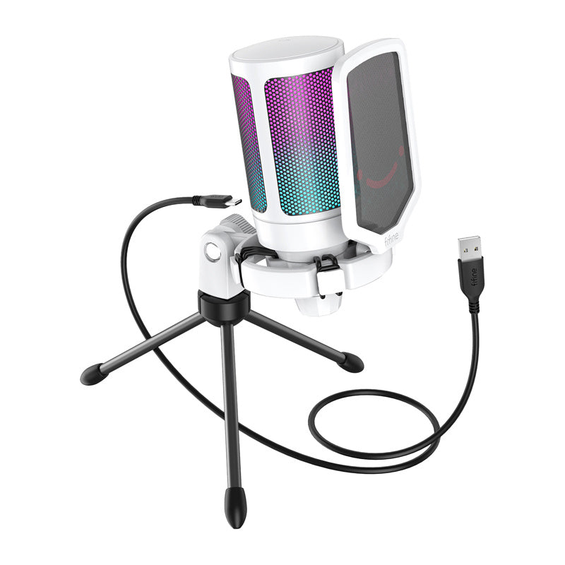 Fifine Gaming condenser microphone A6VW (white)