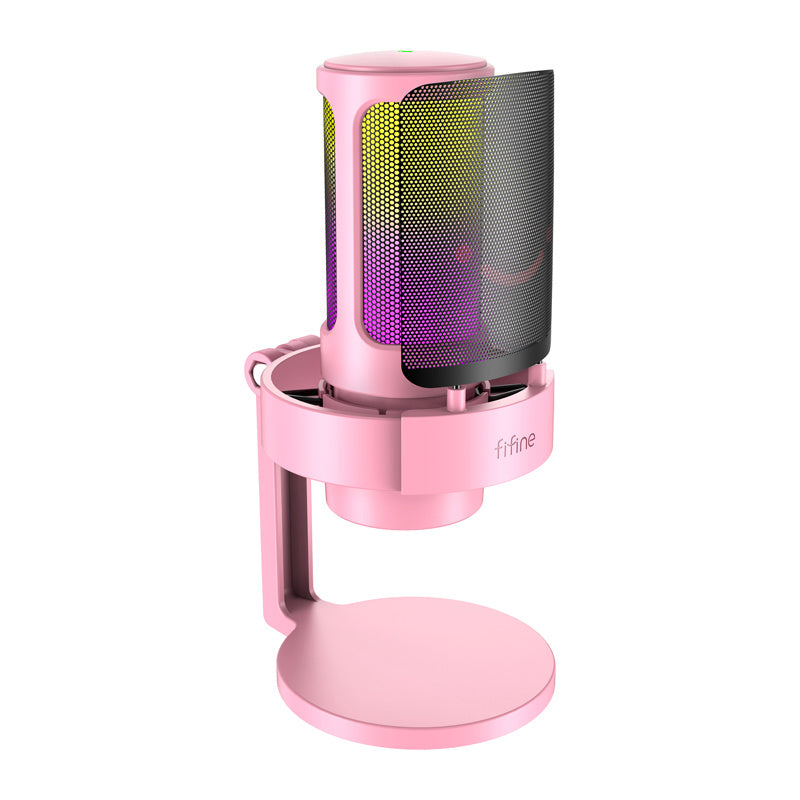 Fifine Condenser microphone A8P with stand (pink)