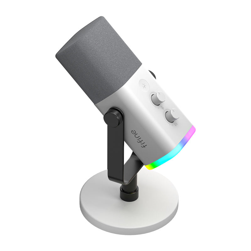 Fifine Dynamic microphone AMW8 with stand (white)