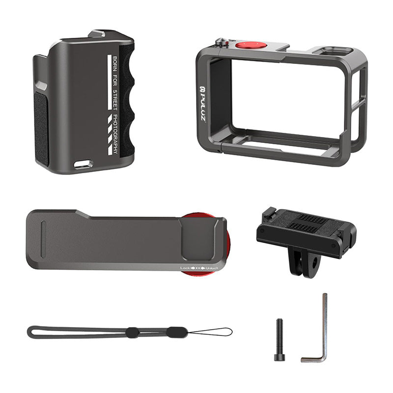 Puluz Metal Protective Case with Grip for DJI Osmo Action 5 Pro / Action 4 / Action 3