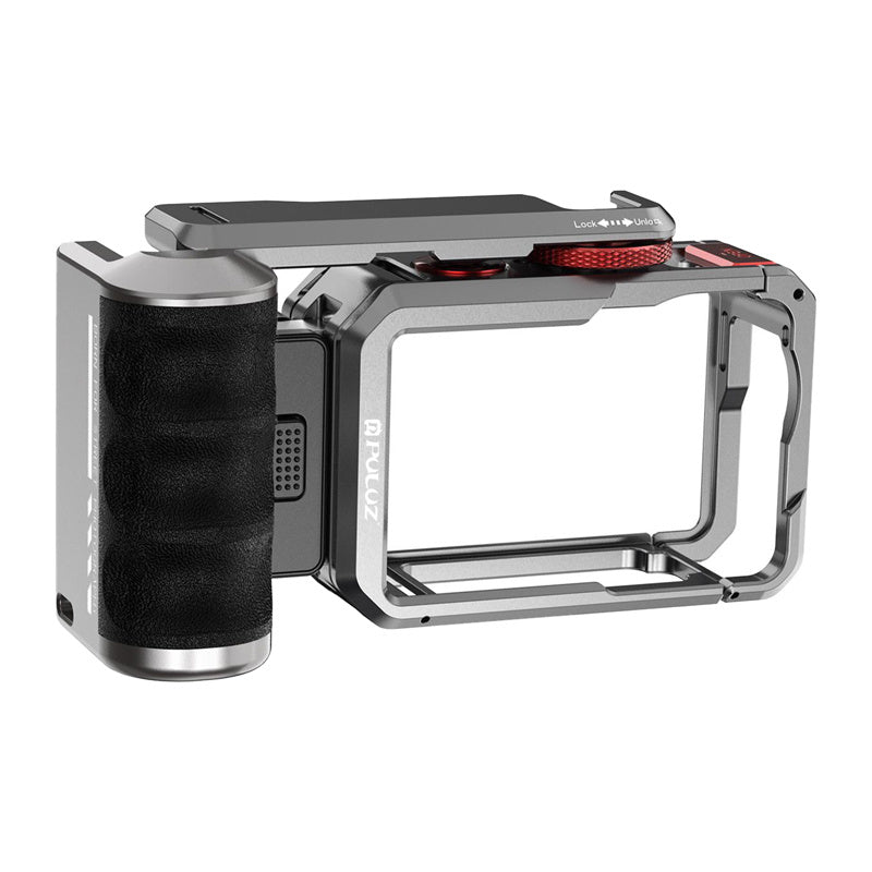 Puluz Titanium extension cage with handle and additional brackets for DJI Osmo Action 6