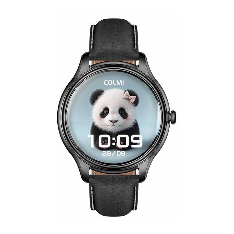 Smart Watch COLMI L28 (black silicone + black leather strap)