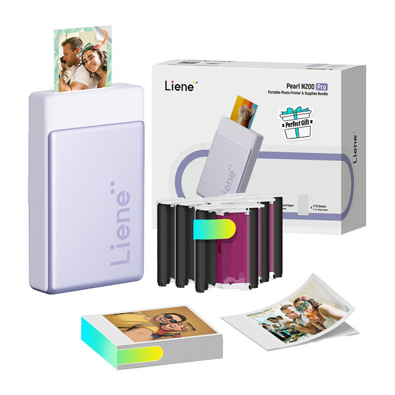 Liene Pearl N200 Pro 2x3 Inch Photo Printer, bundl