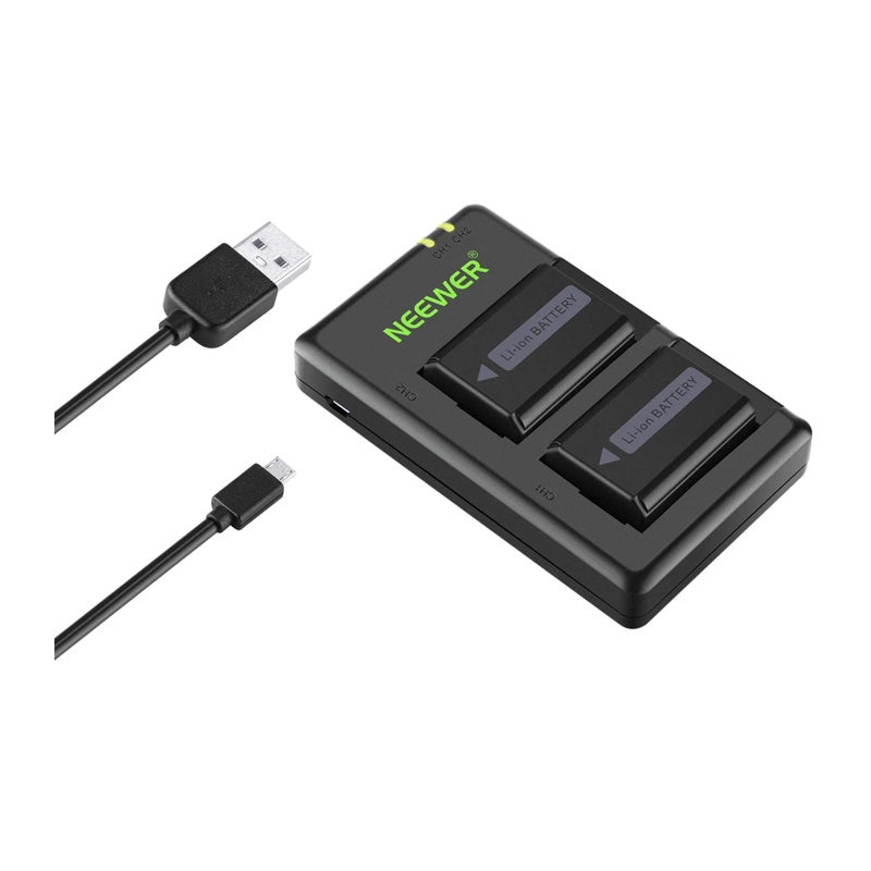 2-Pack Replacement Sony Battery and Charger Set NEEWER NP-FW50