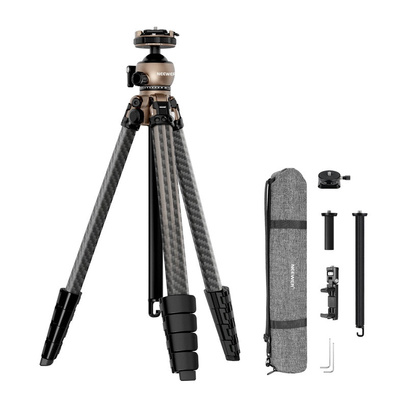 NEEWER CARBON FIBER TRAVEL TRIPOD, WITH 360°