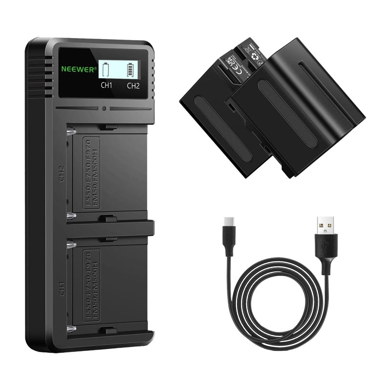 Set of 2 batteries with charger NEEWER