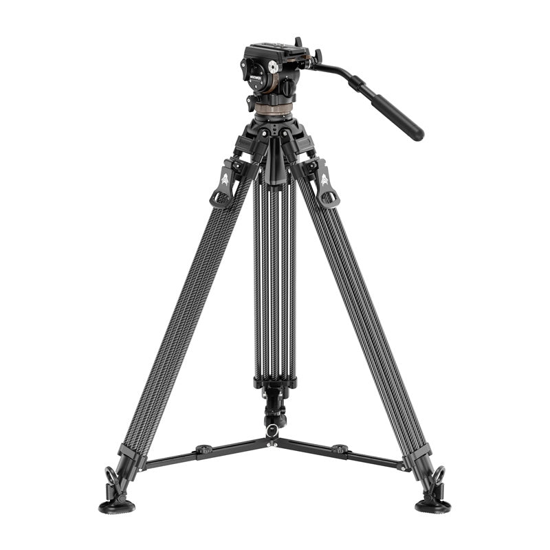 NEEWER LL55 Carbon Fiber Video Tripod with Fluid Head & One-Step Lock