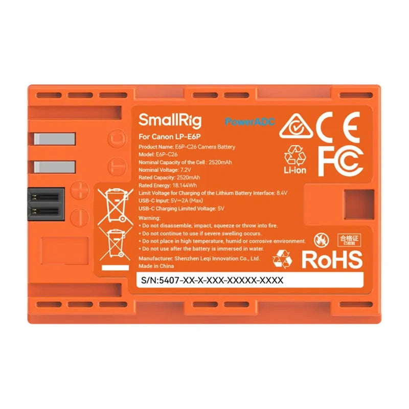 Camera battery SMALLRIG E6P-C26 (orange)