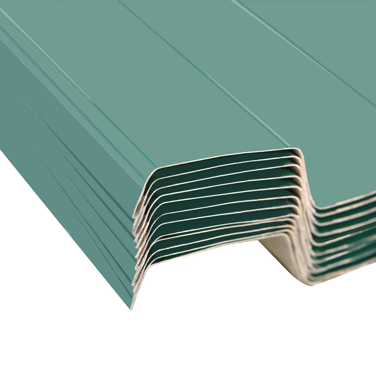 vidaXL Πάνελ οροφής 12 pcs Πράσινο 129 x 45 εκ. Γαλβανισμένος χάλυβας