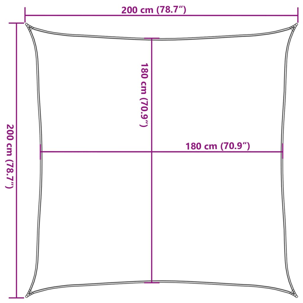 vidaXL Πανί Σκίασης Τετράγωνο Μπεζ 2 x 2 μ. από HDPE