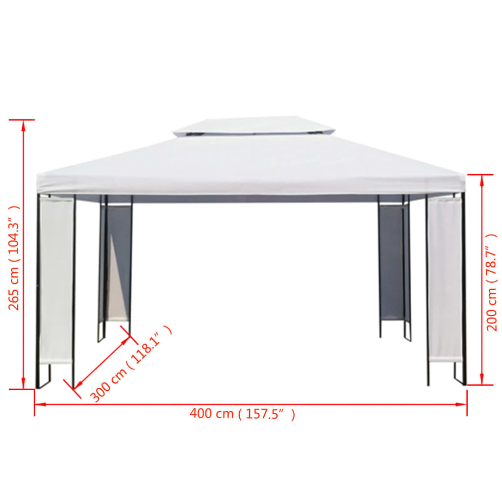 vidaXL Κιόσκι Λευκό 3 x 4 μ.