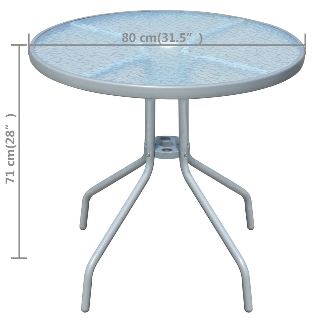 vidaXL Τραπέζι Bistro Γκρι 80 x 71 εκ. Ατσάλινο