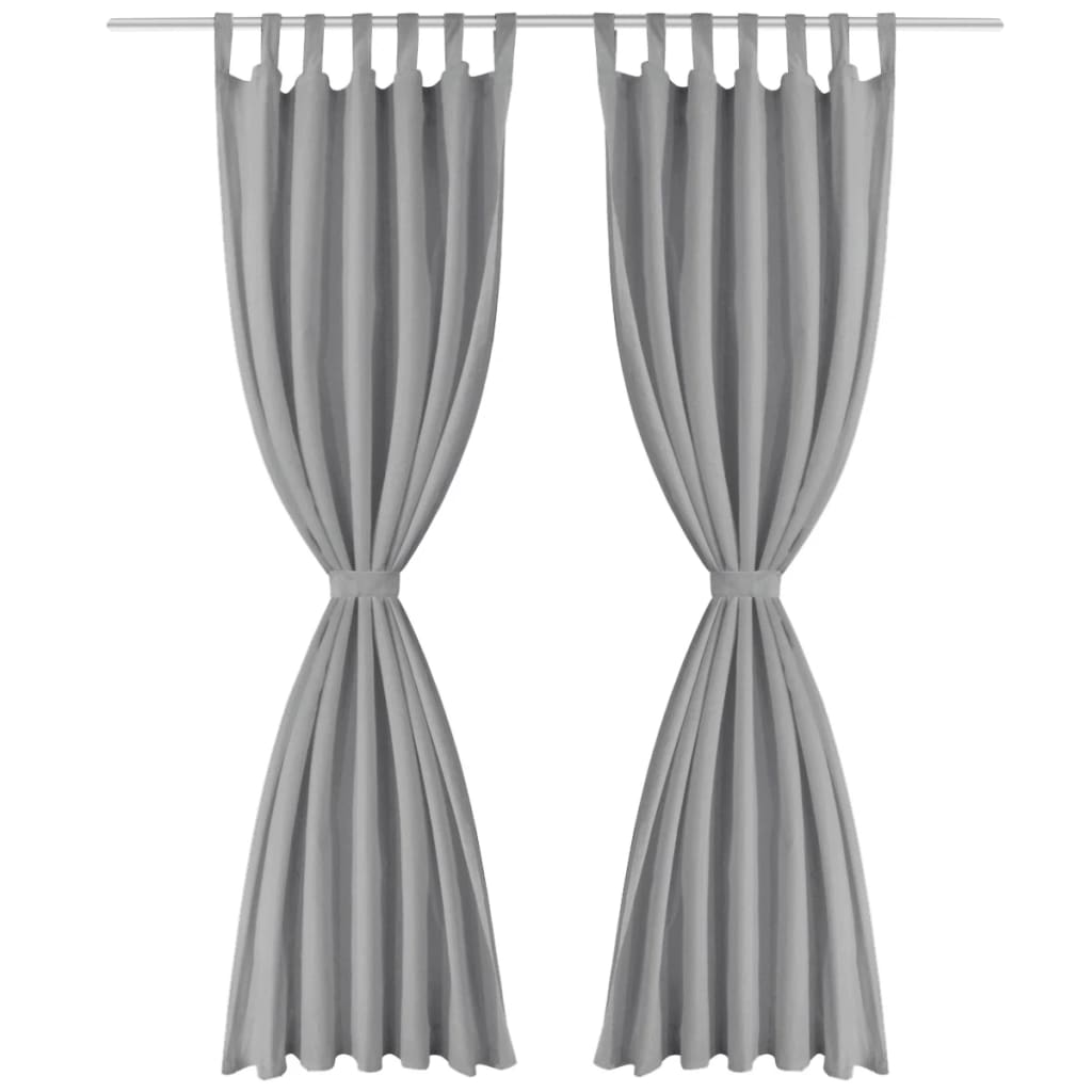 vidaXL Κουρτίνες με Θηλιές 2 τεμ. Γκρι 140 x 245 εκ. από Microsatin