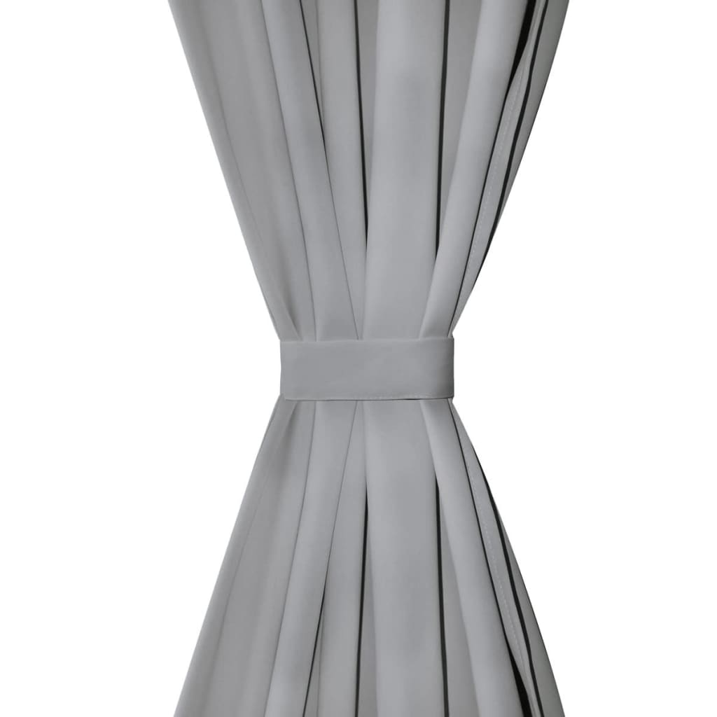 vidaXL Κουρτίνες με Θηλιές 2 τεμ. Γκρι 140 x 245 εκ. από Microsatin