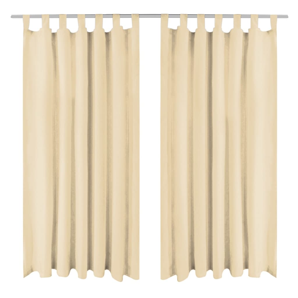 vidaXL Κουρτίνες με Θηλιές 2 τεμ. Μπεζ 140 x 245 εκ. από Microsatin
