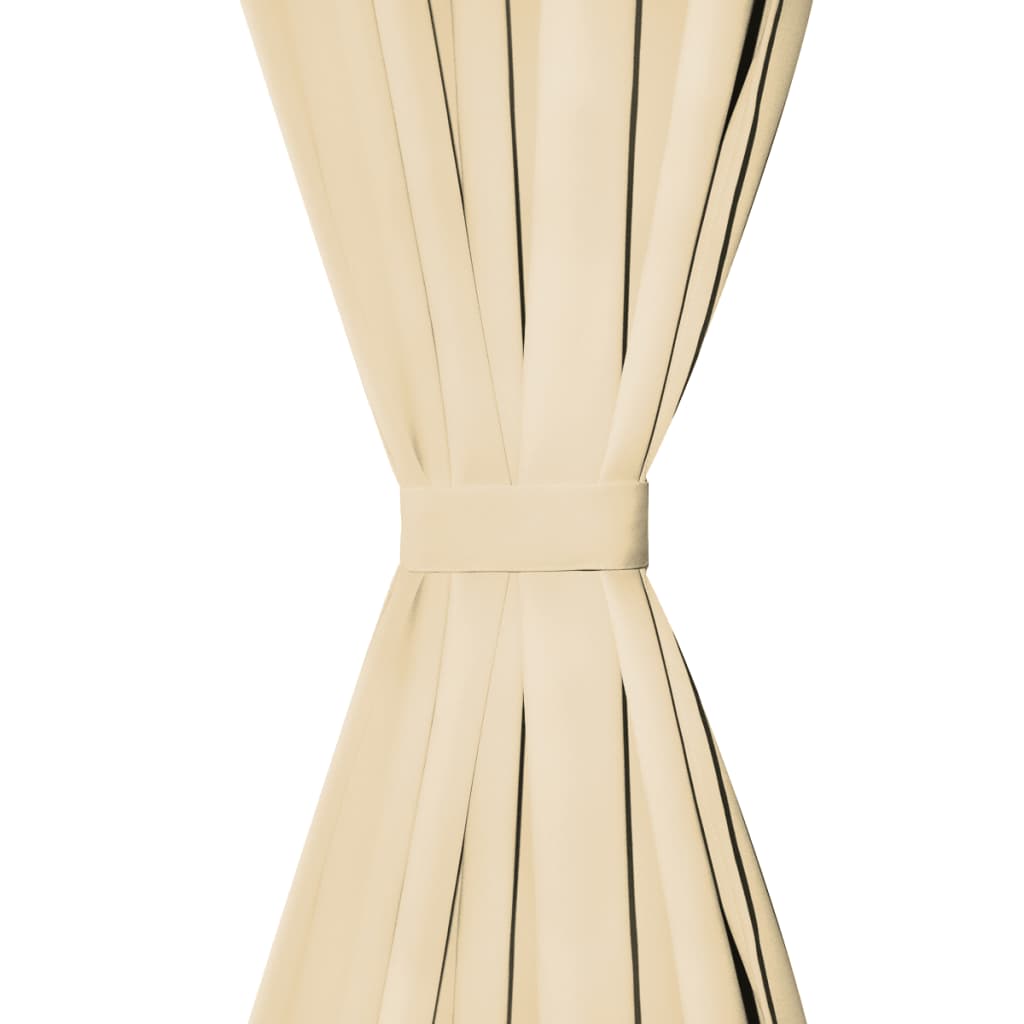vidaXL Κουρτίνες με Θηλιές 2 τεμ. Μπεζ 140 x 245 εκ. από Microsatin