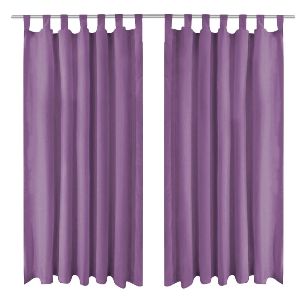 vidaXL Κουρτίνες με Θηλιές 2 τεμ. Λιλά 140 x 225 εκ από Microsatin