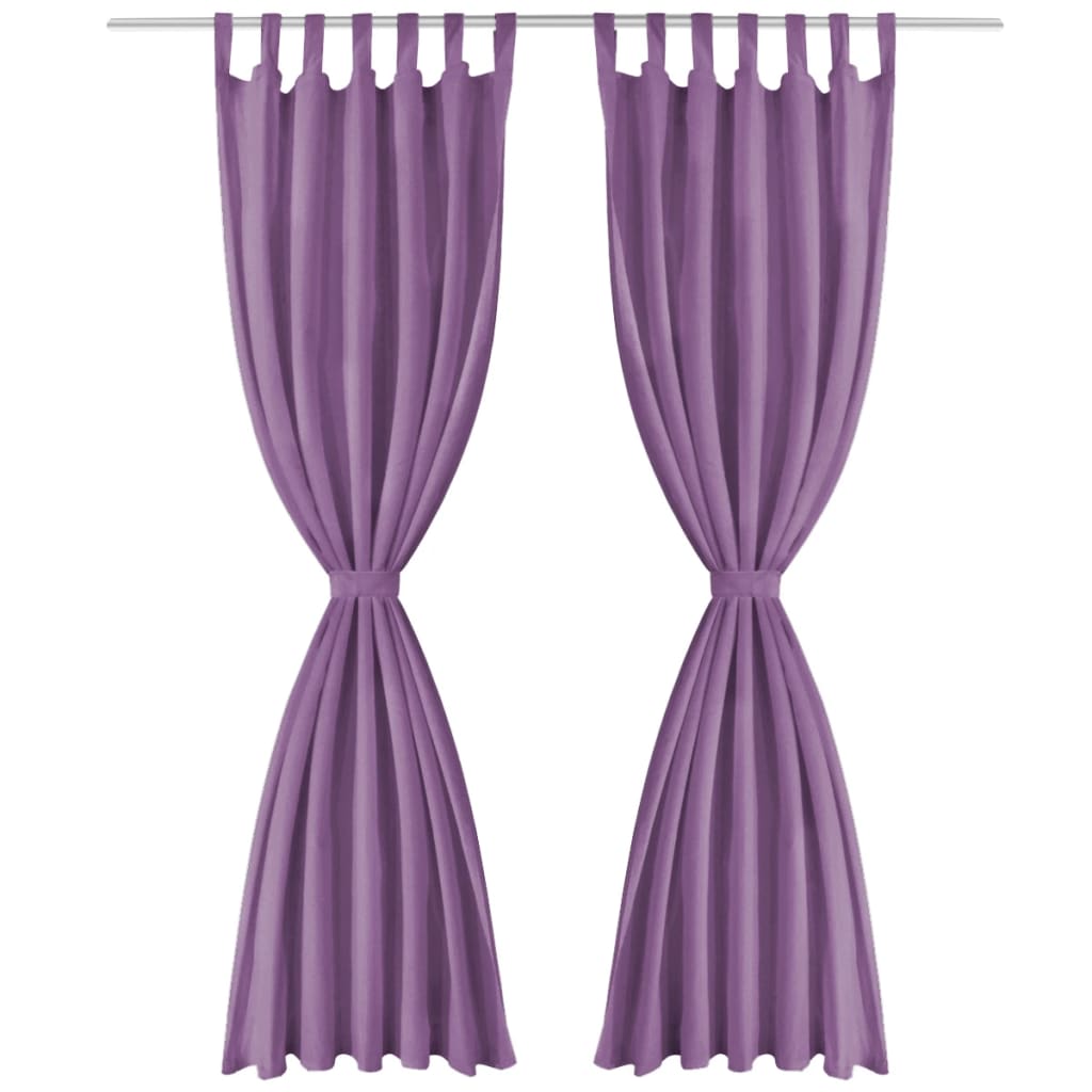 vidaXL Κουρτίνες με Θηλιές 2 τεμ. Λιλά 140 x 225 εκ από Microsatin