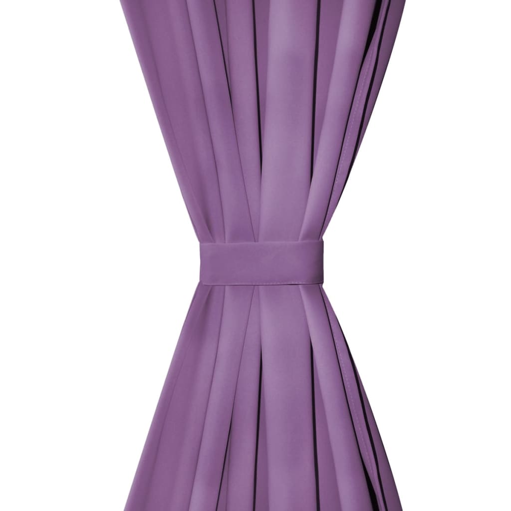 vidaXL Κουρτίνες με Θηλιές 2 τεμ. Λιλά 140 x 225 εκ από Microsatin